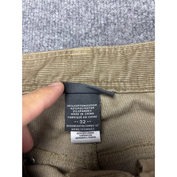 ExOfficio Pants Mens 32x32 Tan Corduroy Stretch Travel Chino Hidden Zip Pocket - Picture 3 of 9